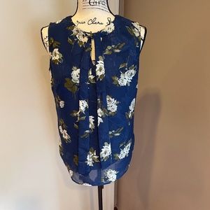 Talbots sleeveless floral blouse